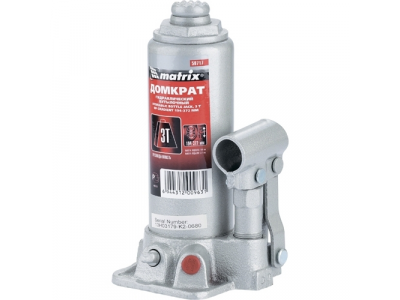 Домкрат гидравлический бутылочный, 3 т, h подъема 194–372 мм// MATRIX MASTER от MATRIX Домкрат гидравлический бутылочный, 3 т, h подъема 194–372 мм// MATRIX MASTER