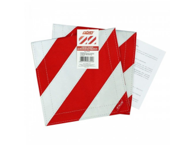 Комплект из 2 флажков со световозвращающей лентой для буксировочных ремня/троса, Tplus от TPLUS Комплект из 2 флажков со световозвращающей лентой для буксировочных ремня/троса, Tplus