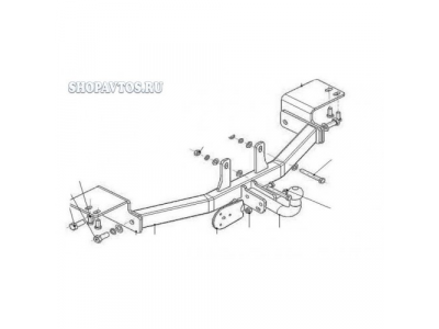 Фаркоп на Toyota Land Cruiser Prado 120 SUV 2002-2009гг. от AvtoS Фаркоп на Toyota Land Cruiser Prado 120 SUV 2002-2009гг.