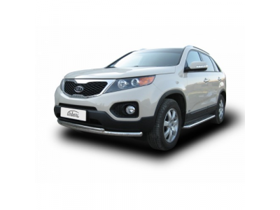 Защита переднего бампера Arbori d57+d42 радиусная KIA SORENTO 2010-2013 от ARBORI Защита переднего бампера Arbori d57+d42 радиусная KIA SORENTO 2010-2013