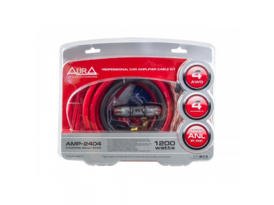 Комплект кабелей для подключения 4-канального усилителя, 4 AWG Aura AMP-2404 от AURA Комплект кабелей для подключения 4-канального усилителя, 4 AWG Aura AMP-2404