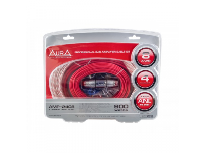 Комплект кабелей для подключения 4-канального усилителя, 8 AWG Aura AMP-2408 от AURA Комплект кабелей для подключения 4-канального усилителя, 8 AWG Aura AMP-2408